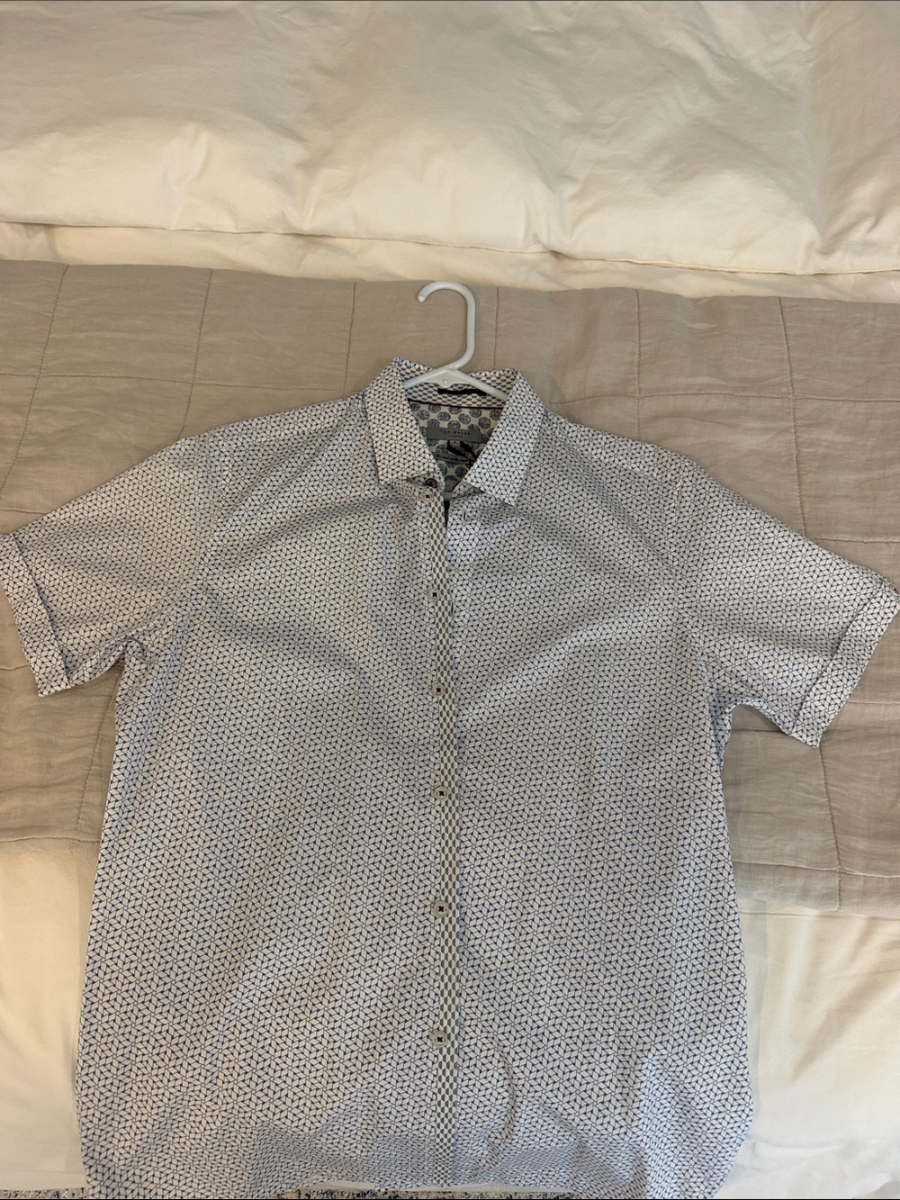 Ted Baker London Rakoon SS Rectangle Geo Shirt Blue Size 4 NWT